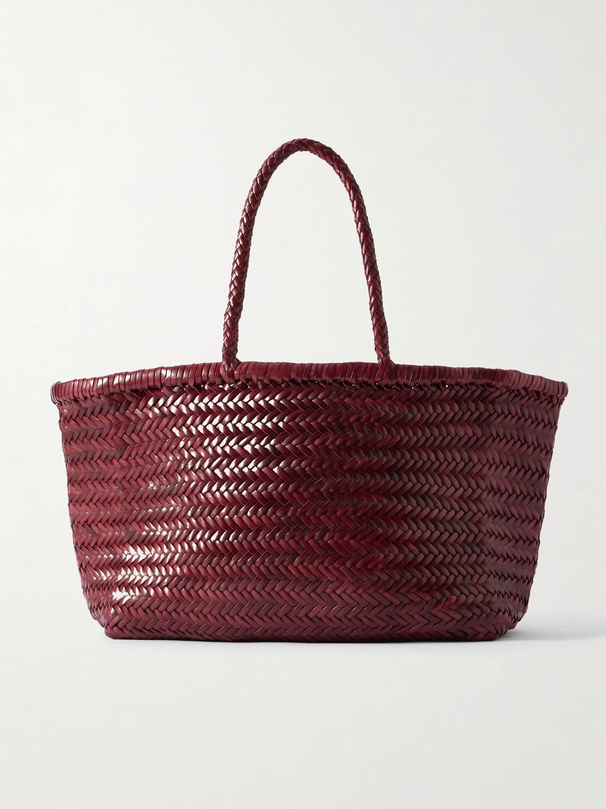 Bamboo Triple Jump Big Woven Leather Tote