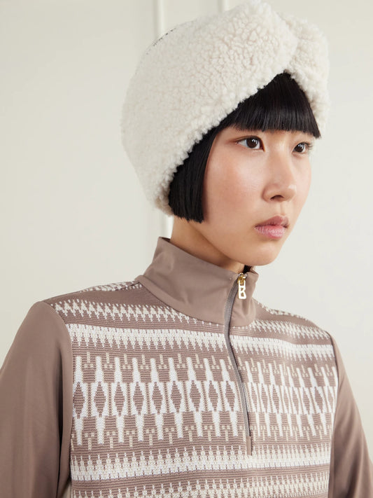 Image of Accessories. Product name - Justy Plush Headband in Ivory colour by brand - BOGNER