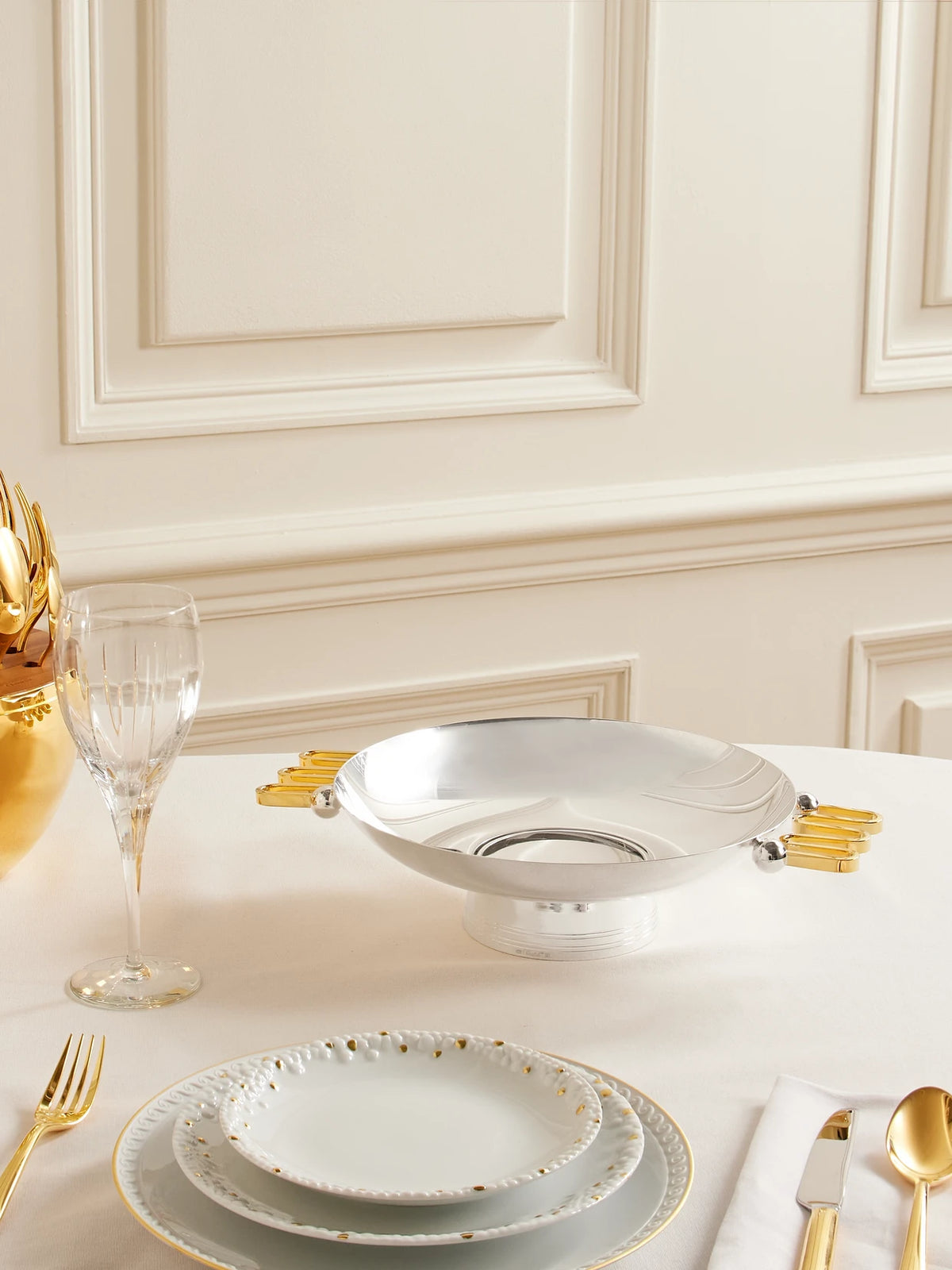 Image of Tableware. Product name - Silver-plated And Gold-tone Bowl in Multi colour by brand - Christofle