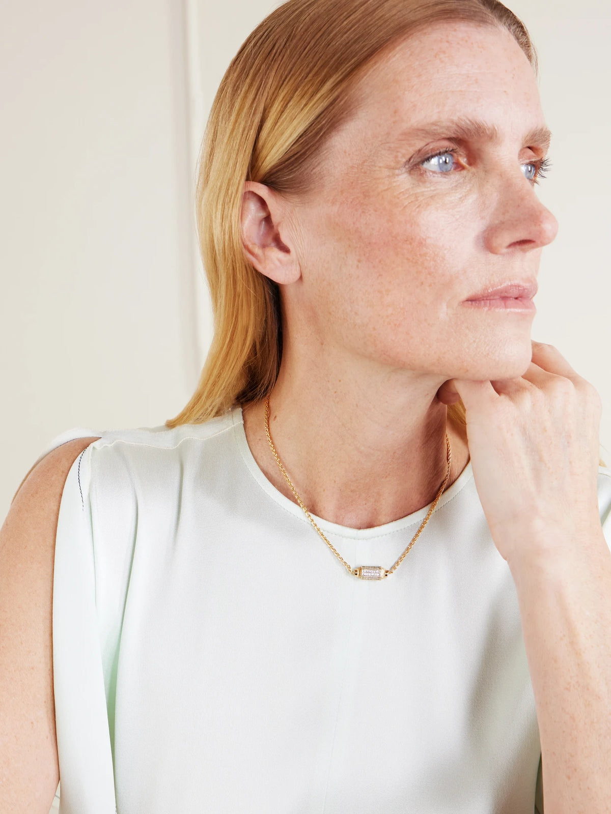 Image of Necklaces. Product name - 18-karat Gold Diamond Necklace in Multi colour by brand - Marie Lichtenberg