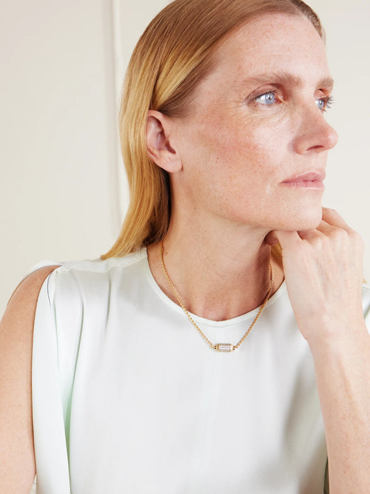 Image of Necklaces. Product name - 18-karat Gold Diamond Necklace in Multi colour by brand - Marie Lichtenberg