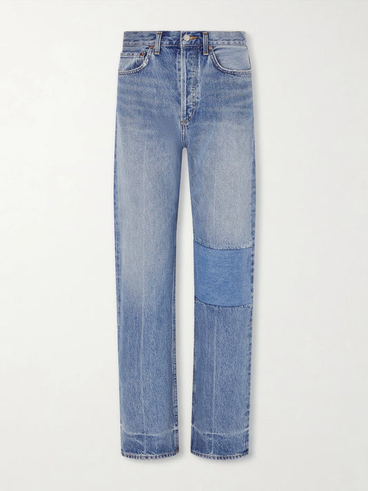 Image of Jeans. Product name - 90s Mid-rise Straight-leg Jeans in Mid denim colour by brand - AGOLDE