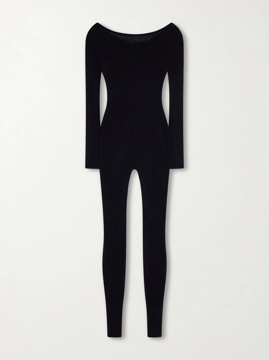 Image of Bodysuits. Product name - Daisy Stretch-econyl Jumpsuit in Black colour by brand - Wolford