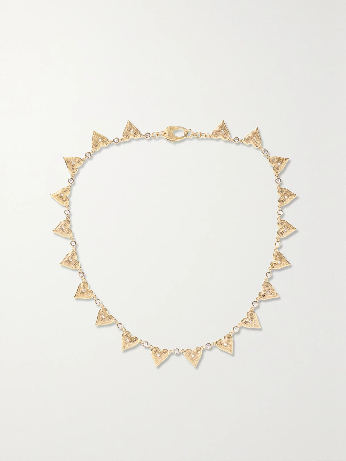 Southwestern Heart 14-karat Gold Diamond Choker