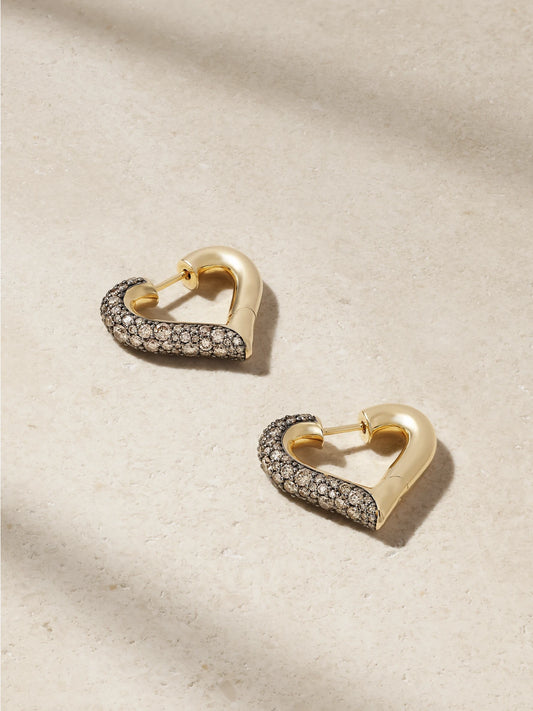 Chubby Love Rhodium-plated Diamond Earrings