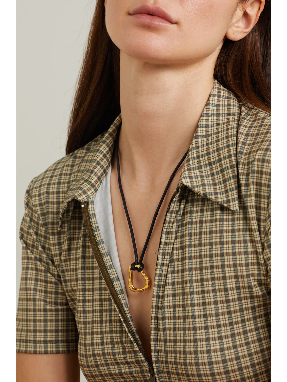 Image of Necklaces. Product name - + Net Sustain The Mini Link Of Wanderlust Gold-plated Cord Necklace in Multi colour by brand - Alighieri