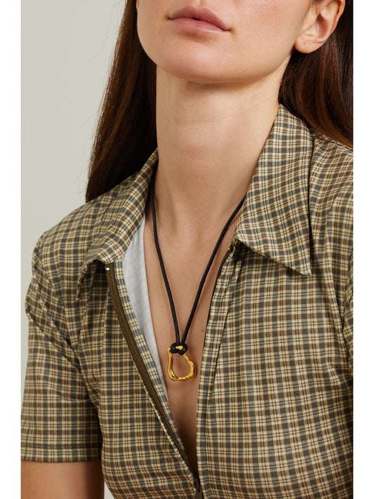 Image of Necklaces. Product name - + Net Sustain The Mini Link Of Wanderlust Gold-plated Cord Necklace in Multi colour by brand - Alighieri