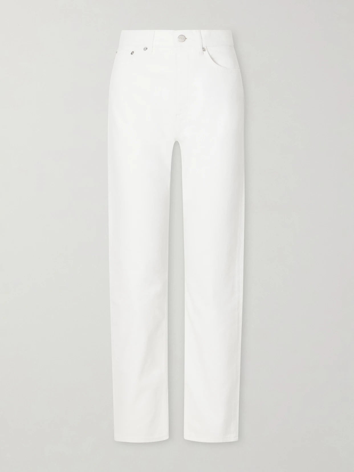 Image of Jeans. Product name - Sharon Mid-rise Straight-leg Jeans in White colour by brand - SKALL