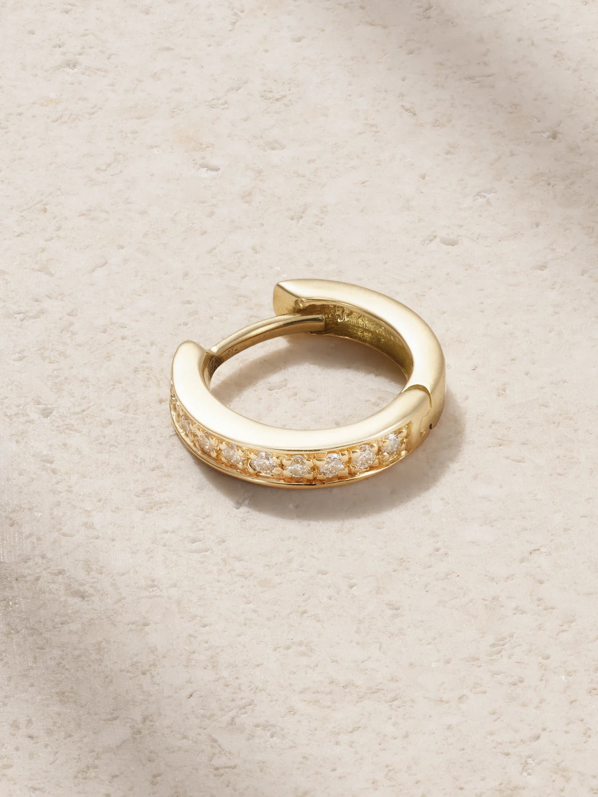 Small 18-karat Gold Diamond Single Hoop Earring