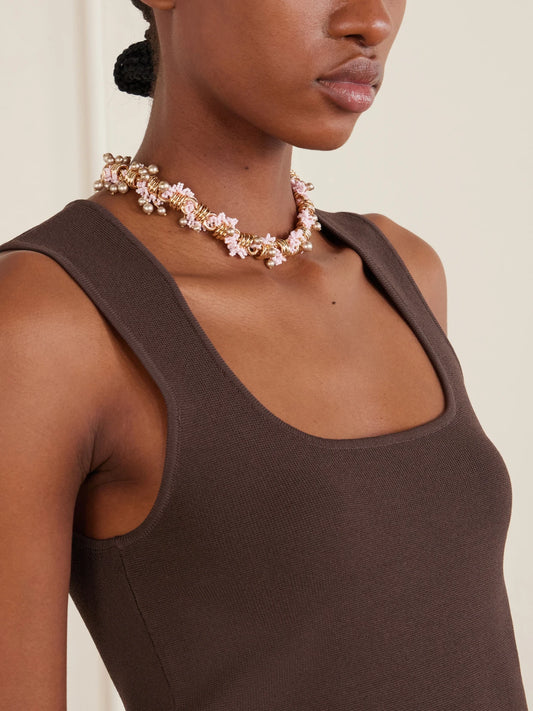 Image of Necklaces. Product name - Beaded Necklace in Pink colour by brand - Tory Burch
