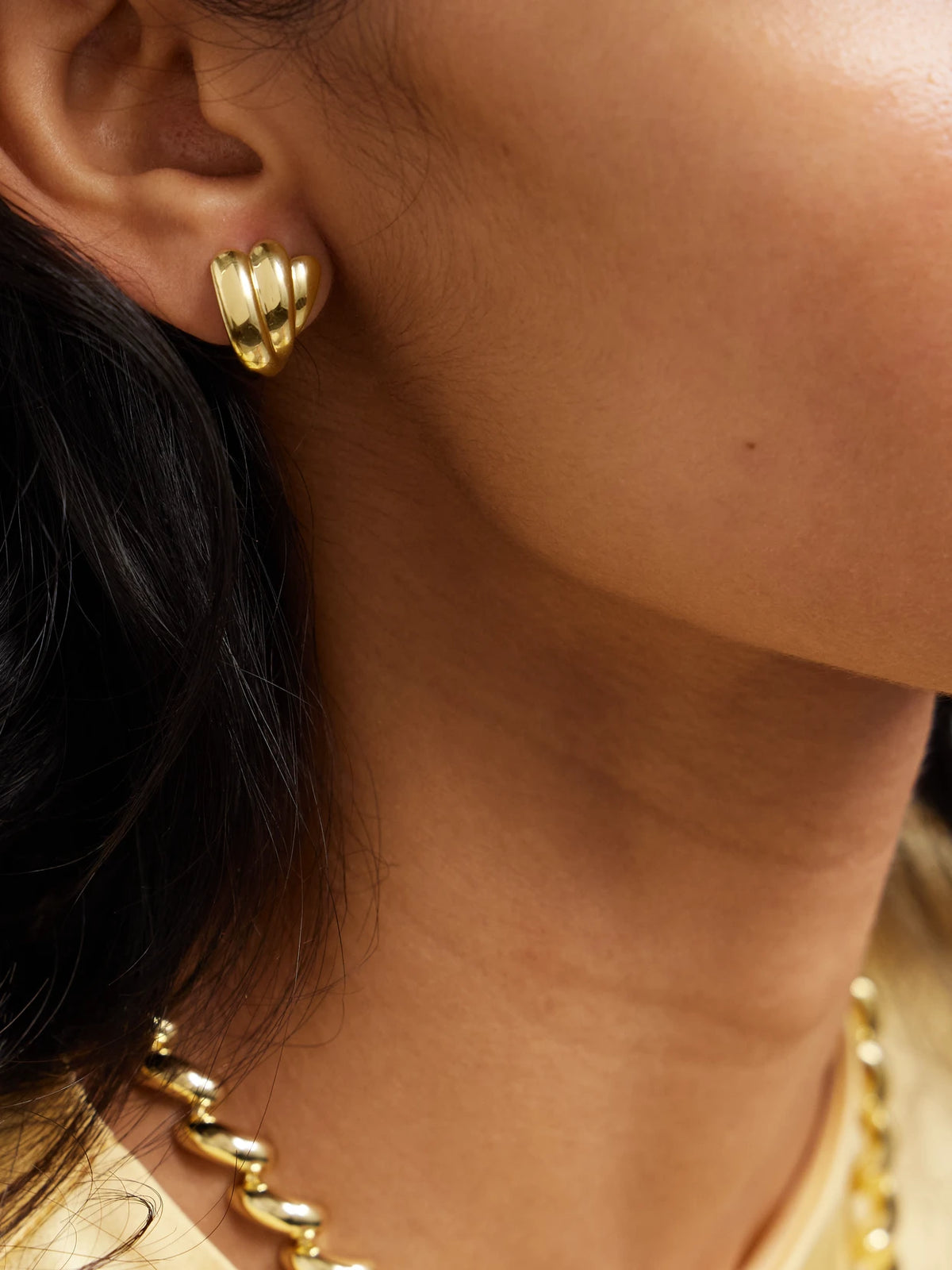 Image of Earrings. Product name - The Magda Gold-tone Earrings in Multi colour by brand - LIÉ STUDIO