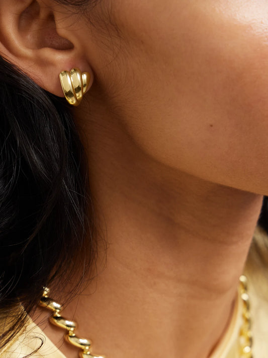 Image of Earrings. Product name - The Magda Gold-tone Earrings in Multi colour by brand - LIÉ STUDIO