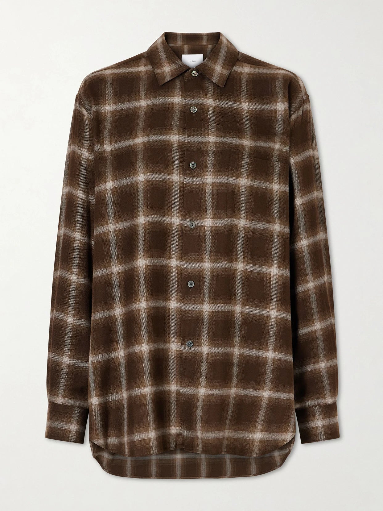 Checked Lyocell-blend Gauze Shirt
