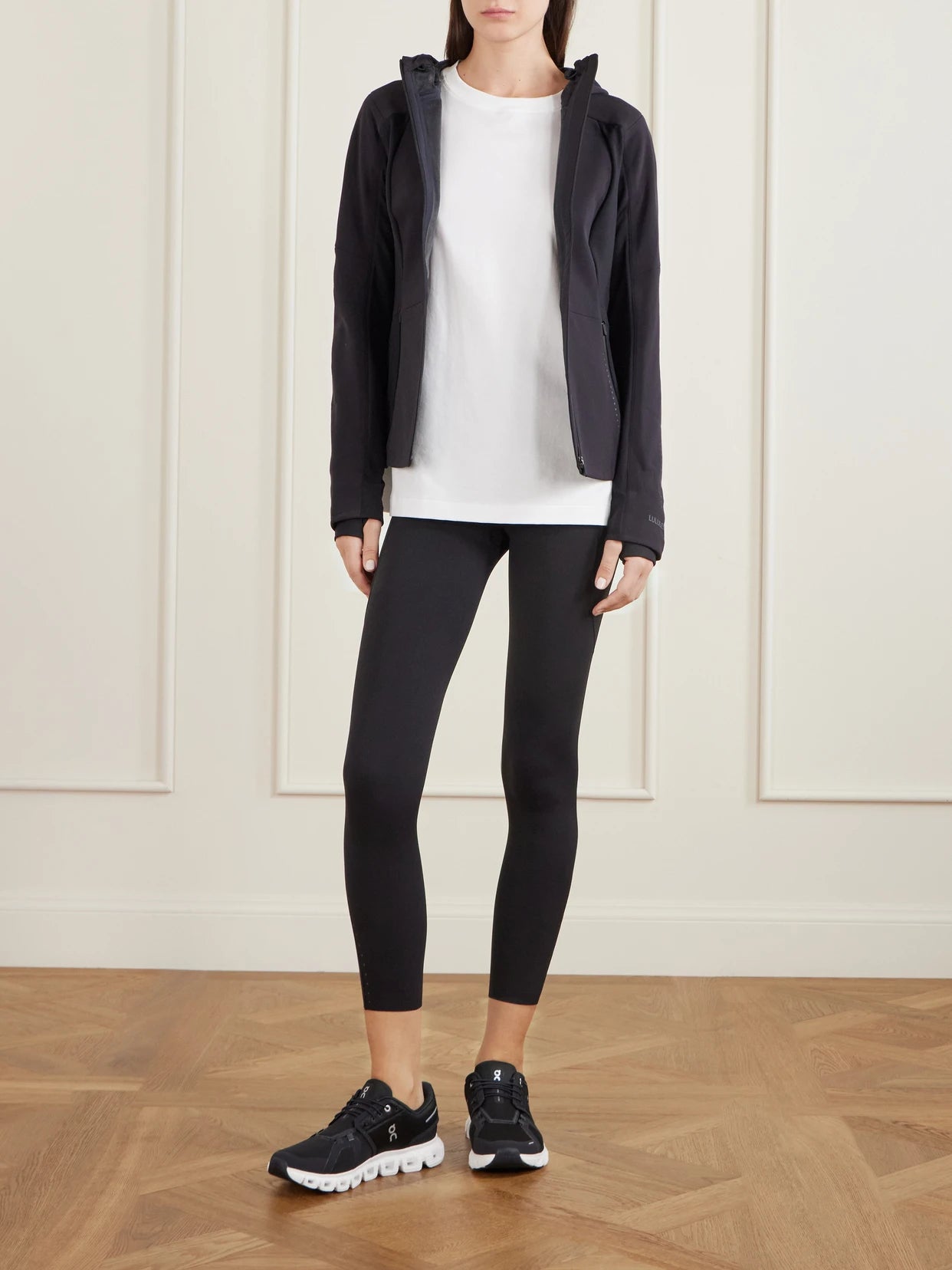 Image of Coats & Jackets. Product name - Cross Chill Hooded Softseal Jacket in Black colour by brand - lululemon