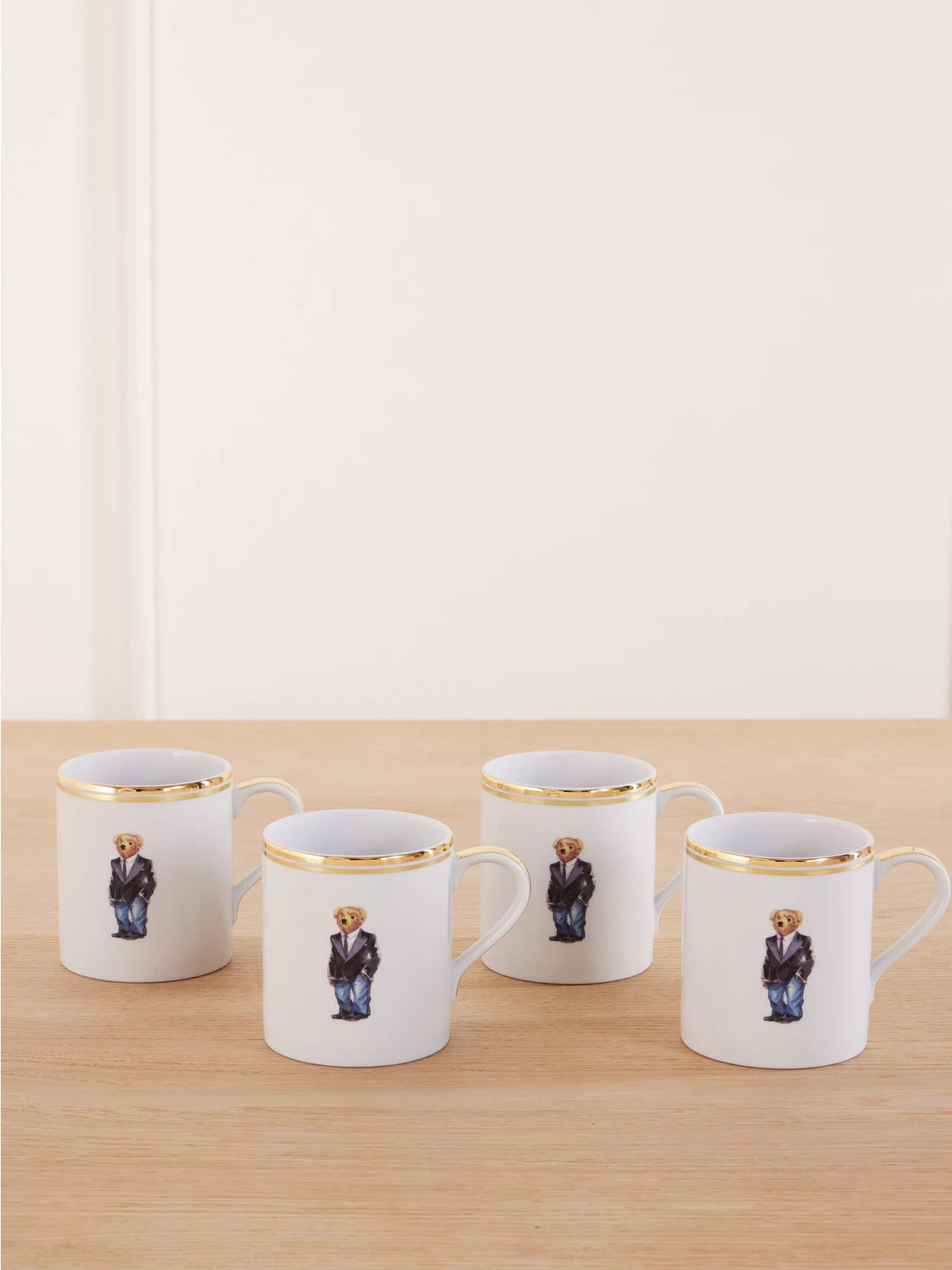 Wilshire Polo Bear 4-piece Porcelain Mugs