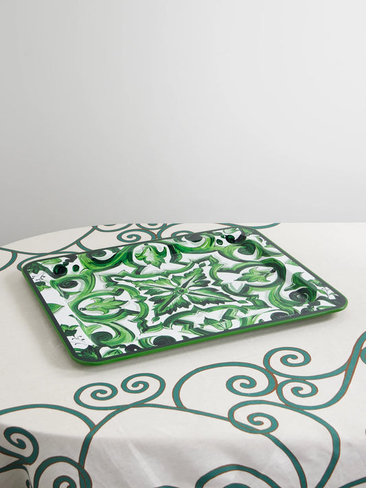 Painted Lacquered Wood Tray