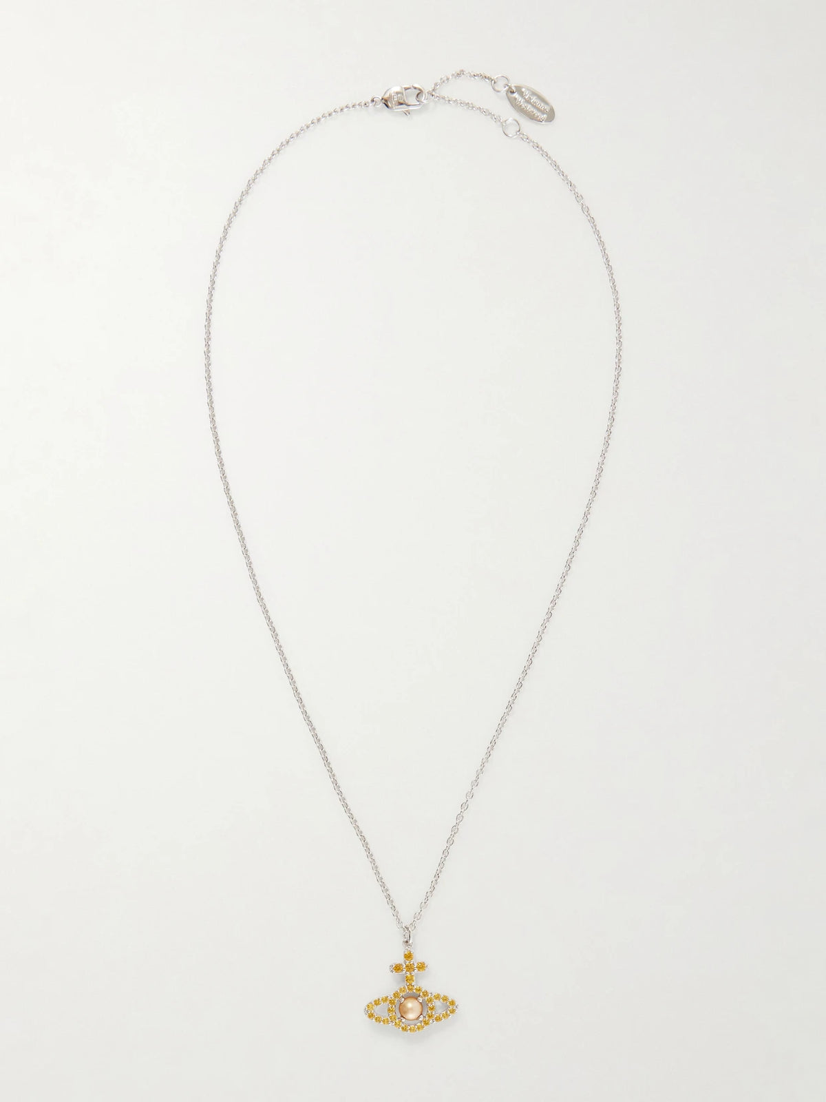 Olympia Platinum, Crystal And Pearl Necklace