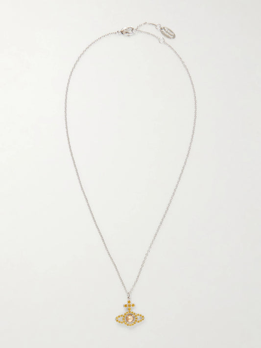 Vivienne Westwood Olympia Platinum, Crystal And Pearl Necklace