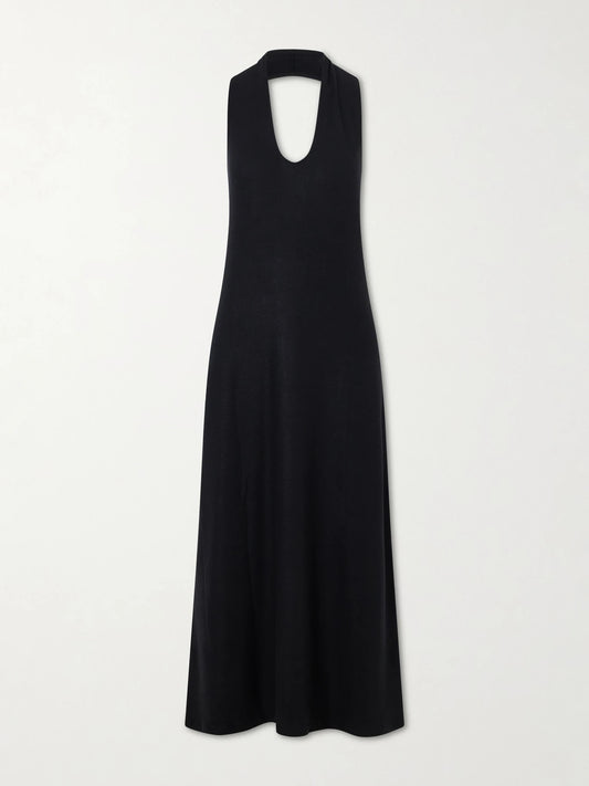 Image of Dresses. Product name - Lauren Stretch-knit Maxi Dress in Black colour by brand - LESET