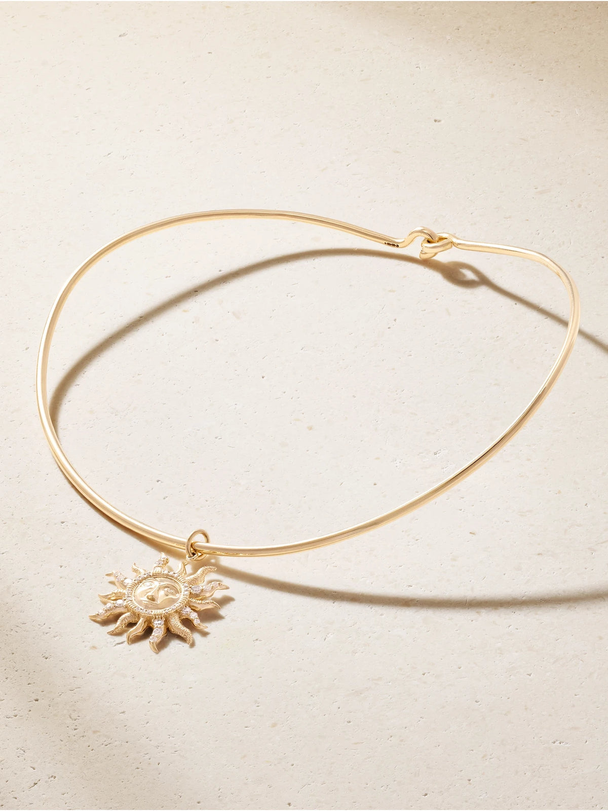 El Sol 14-karat Gold Diamond Pendant Necklace