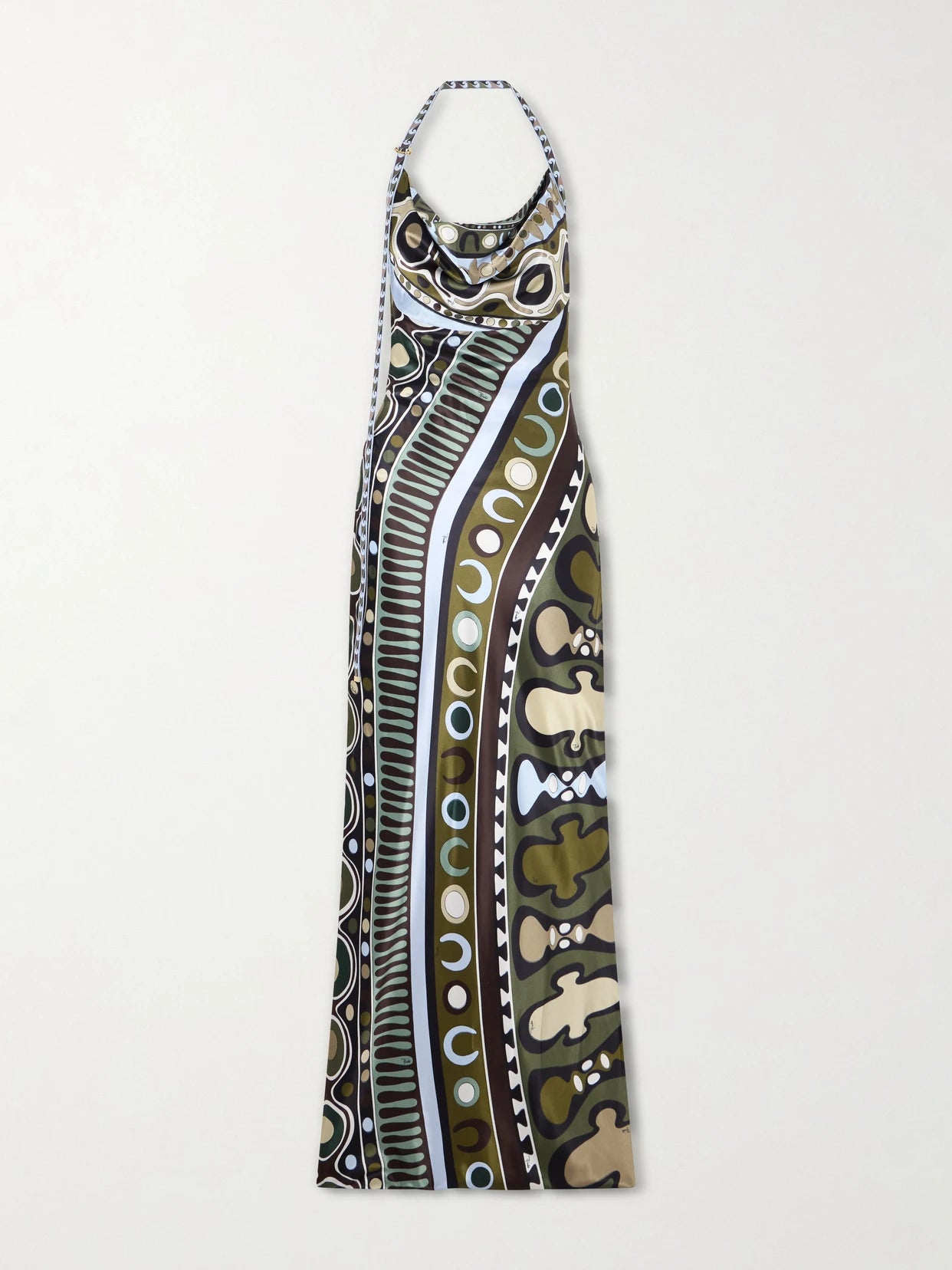 Printed Satin Maxi Dress