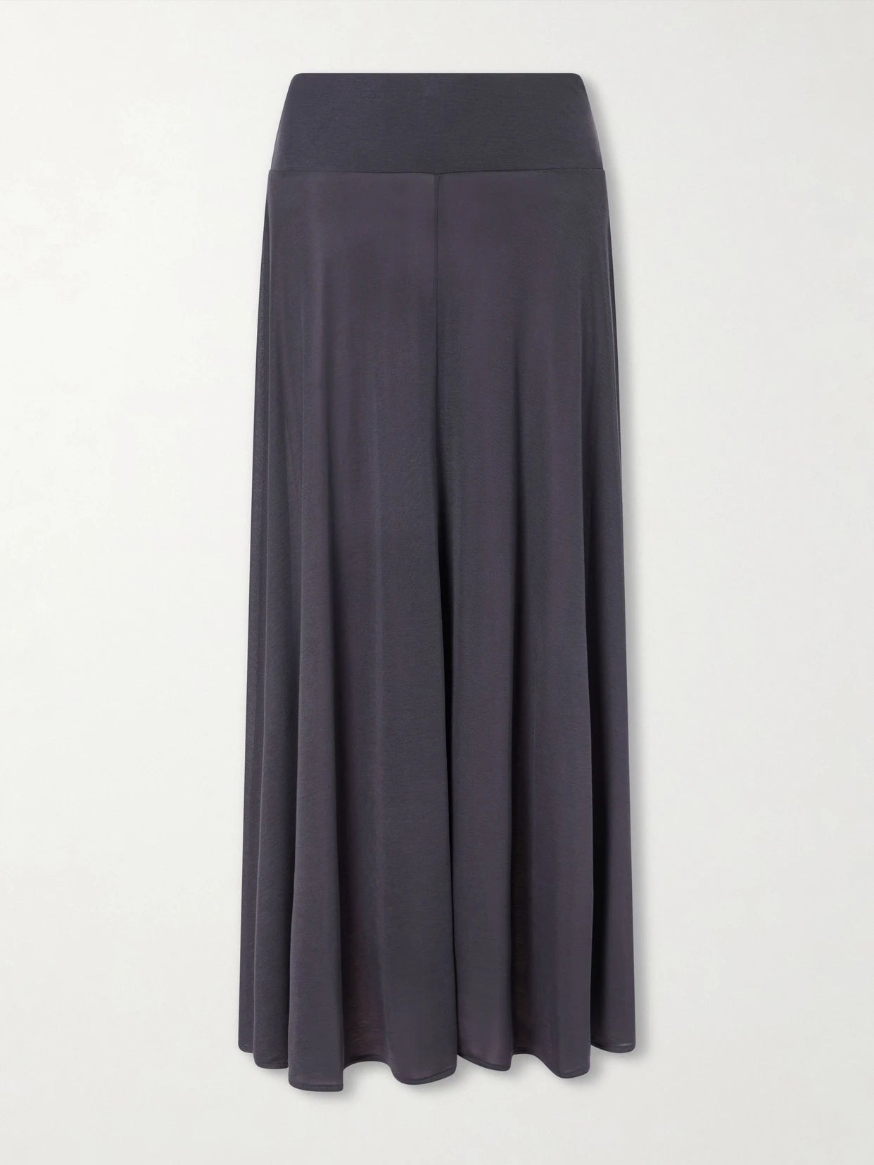 Image of a model wearing Skirts. Product name - Tencel Lyocell Midi Skirt in Blue colour by brand - ST. AGNI