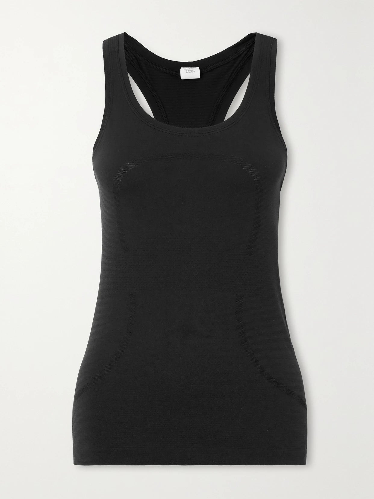 Image of a model wearing Tops. Product name - Swiftly Tech 2.0 Stretch Tank in Black colour by brand - lululemon