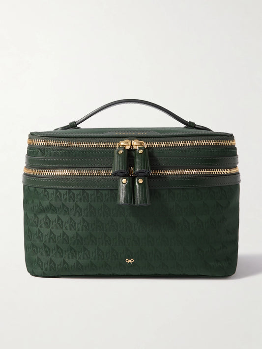 Vanity Kit Leather-trimmed Nylon-jacquard Cosmetics Case