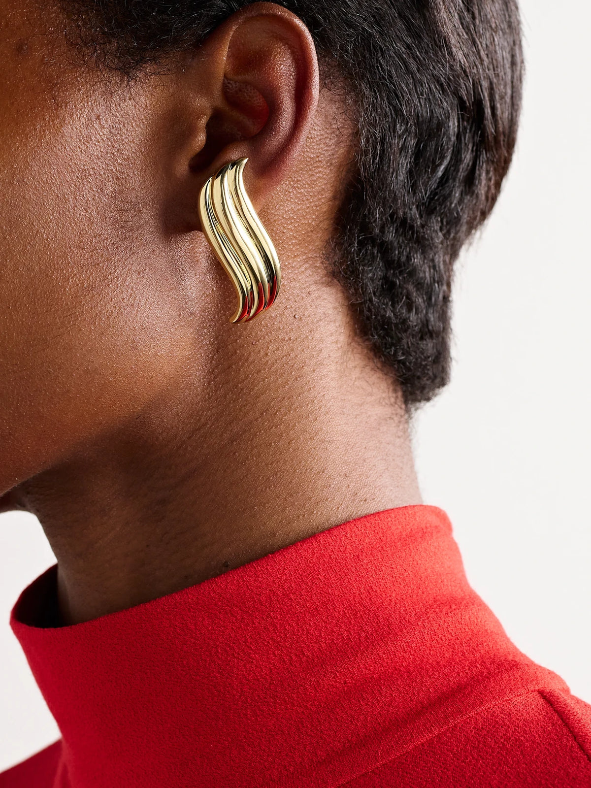 Image of Earrings. Product name - Celeste Large 18-karat Gold Earrings in Multi colour by brand - Anita Ko