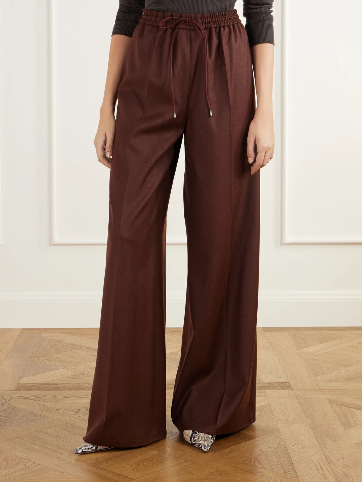 Max Mara Slalom Wool-twill Wide-leg Pants