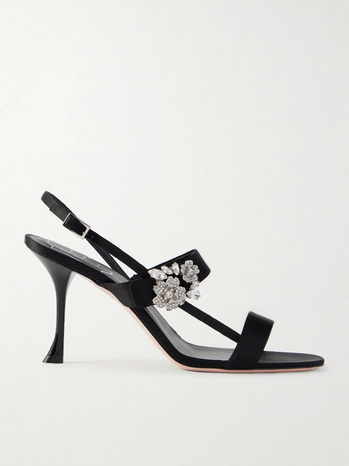Mini Bouquet 85 Crystal-embellished Satin Sandals
