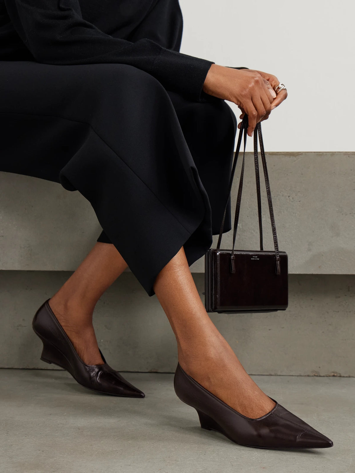 Leather Wedge Pumps