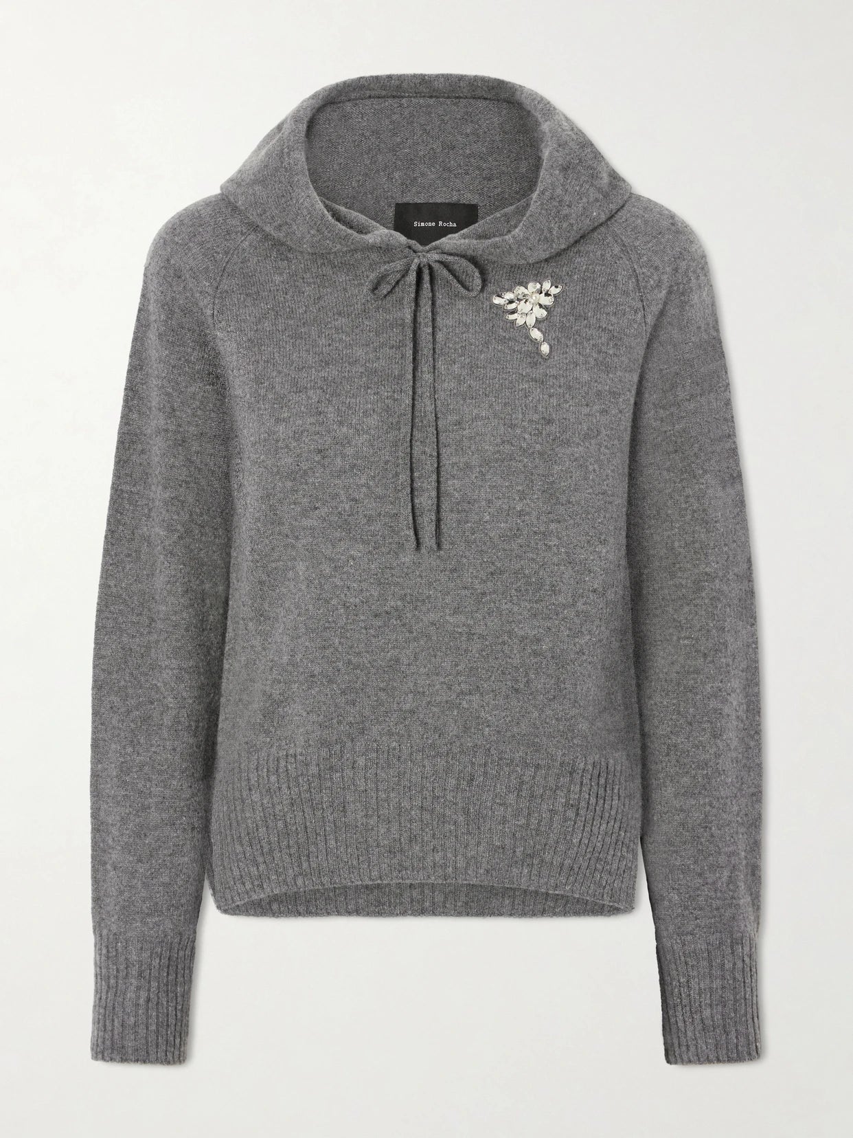 Embellished Knitted Cashmere Hoodie