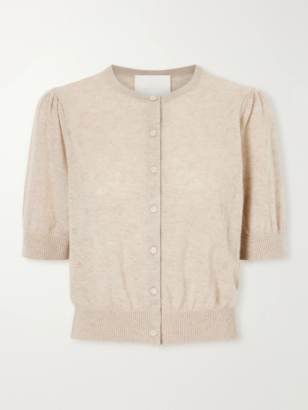 Raina Pointelle-knit Wool And Cashmere-blend Cardigan