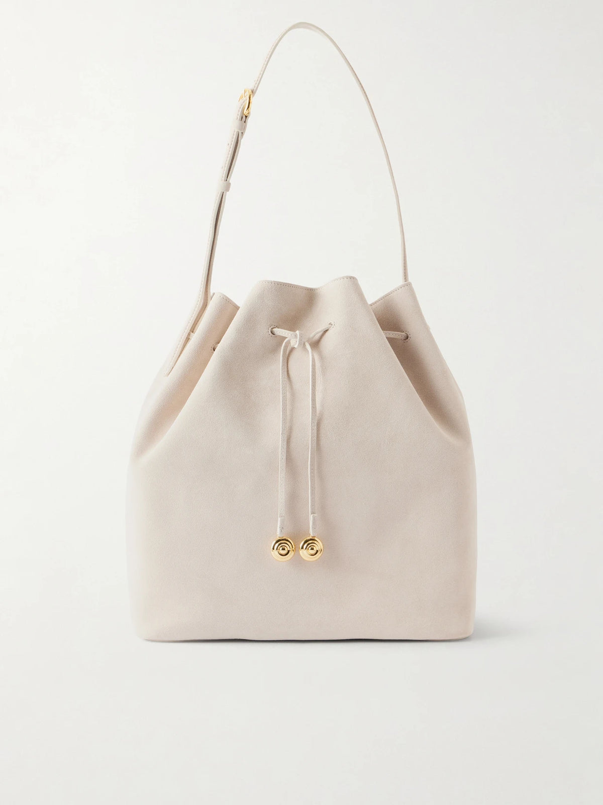 Charm Suede Drawstring Shoulder Bag