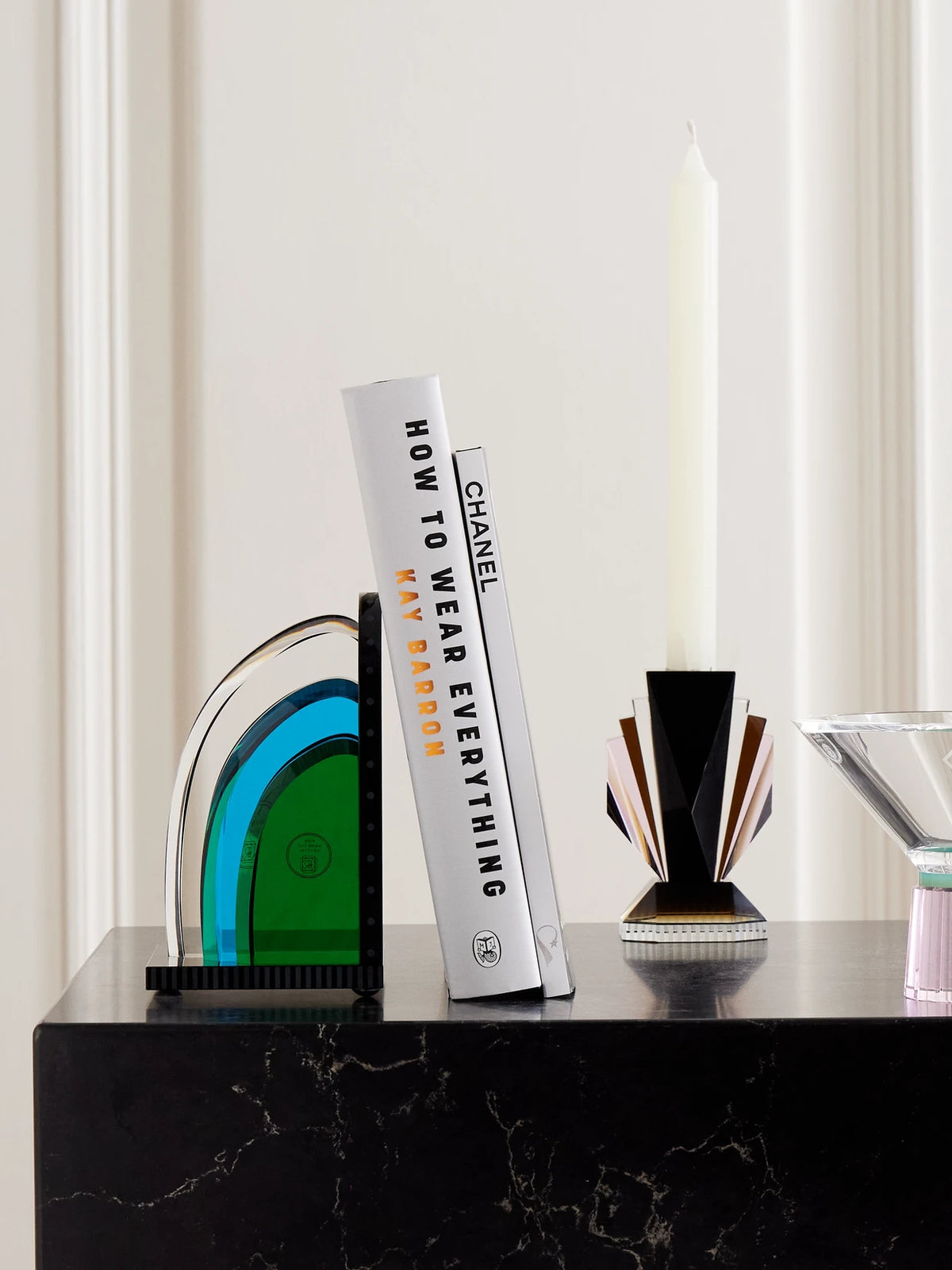 Image of Decor. Product name - Tribeca Crystal Bookend in Green colour by brand - Reflections Copenhagen
