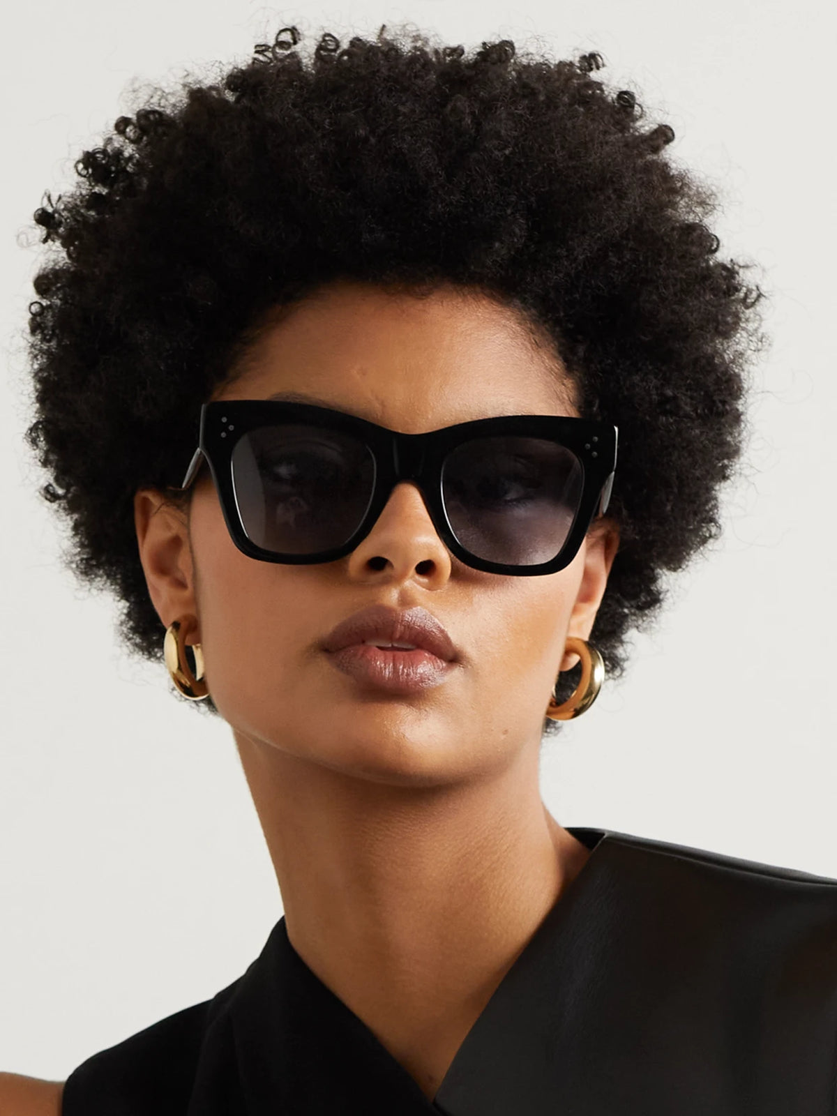 Image of Sunglasses. Product name - Oversized Cat-eye Acetate Sunglasses in Black colour by brand - CELINE Eyewear