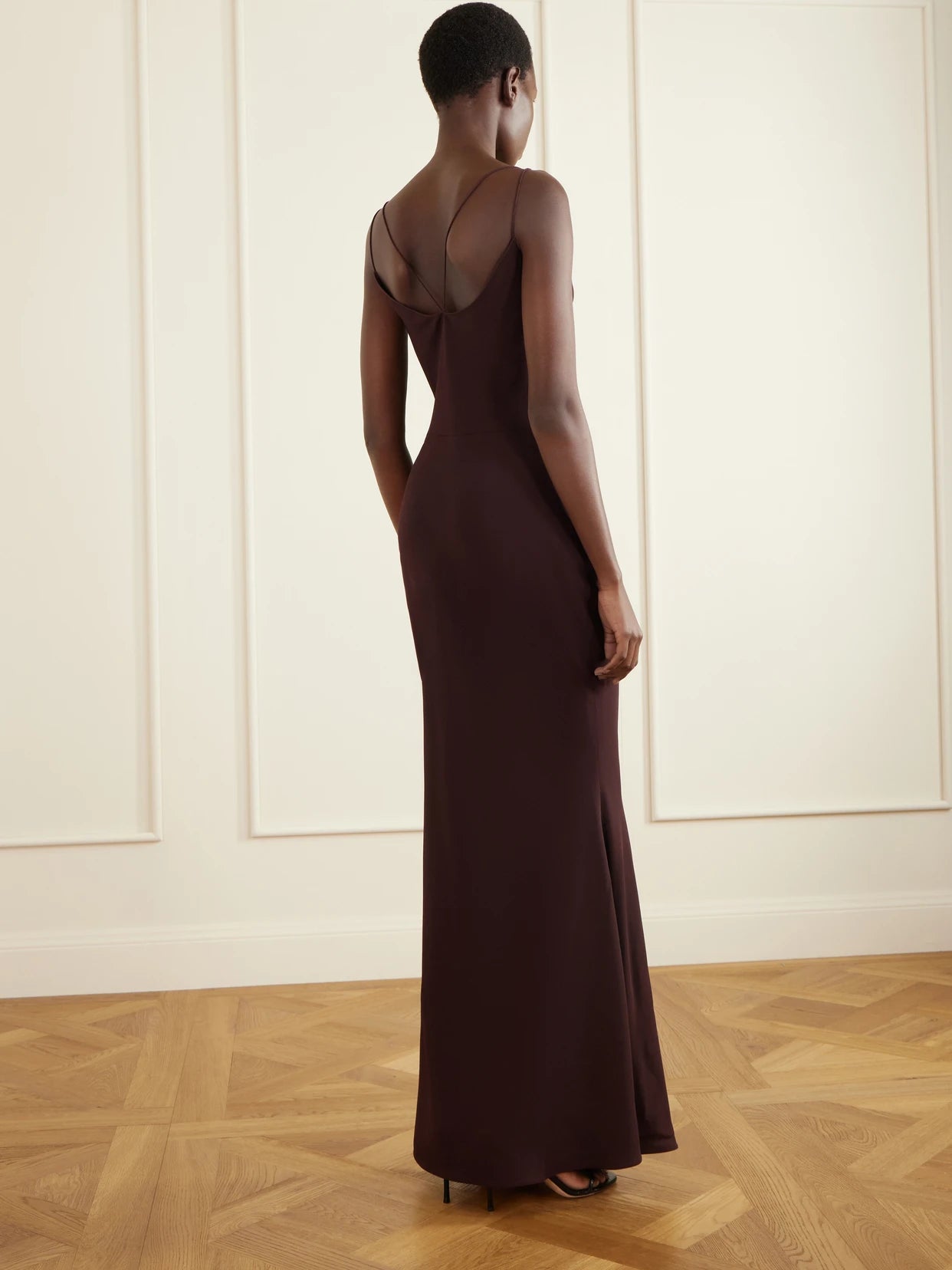 Maroon Enverse Satin Gown