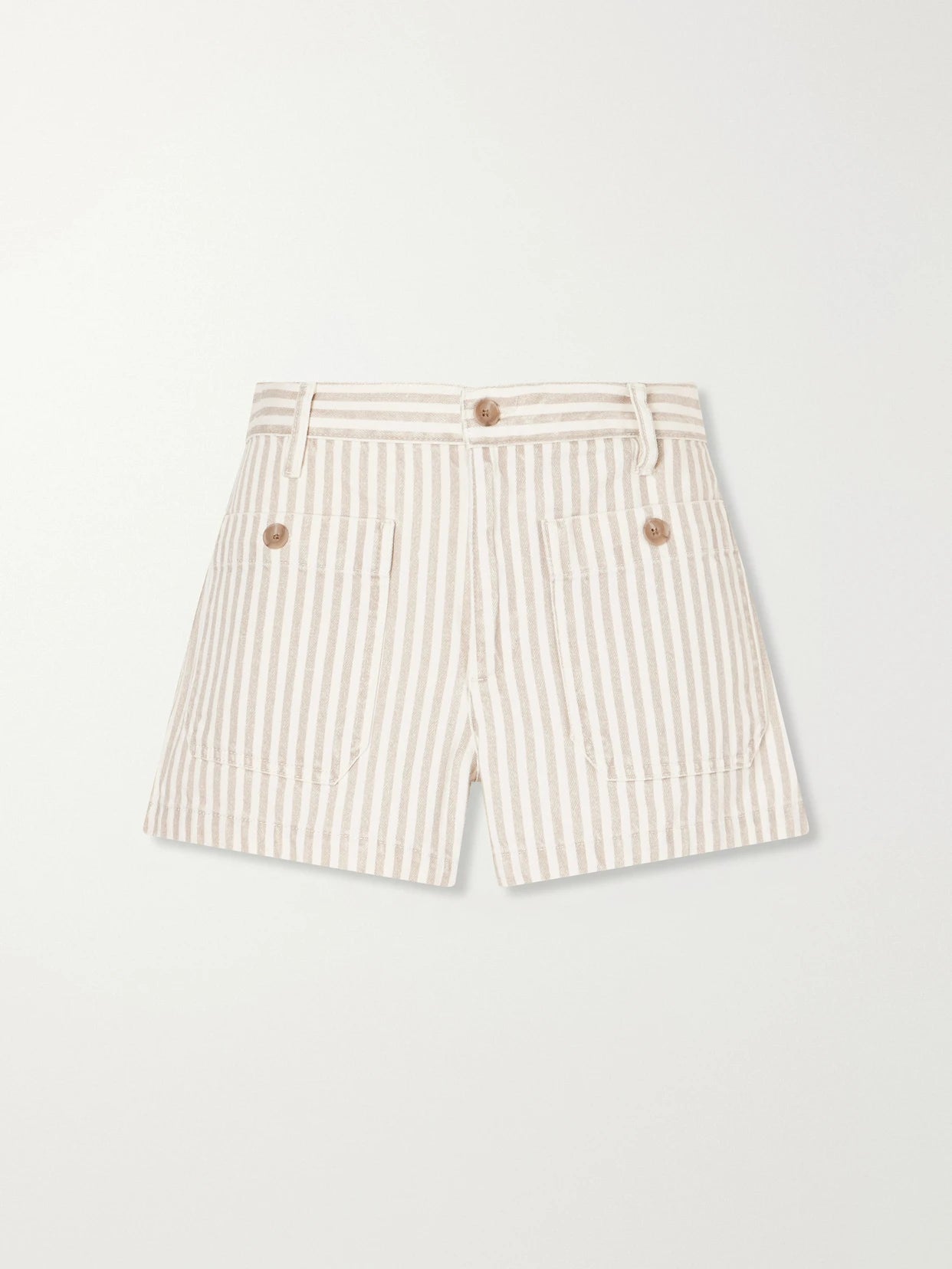 The Cruise Striped Cotton Denim Shorts