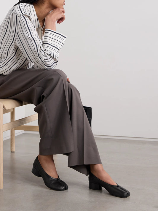 Tabi Ballerina Split-toe Leather Pumps