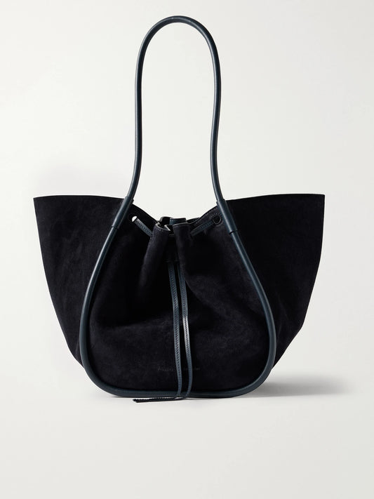 Proenza Schouler Large Leather-trimmed Ruched Suede Tote