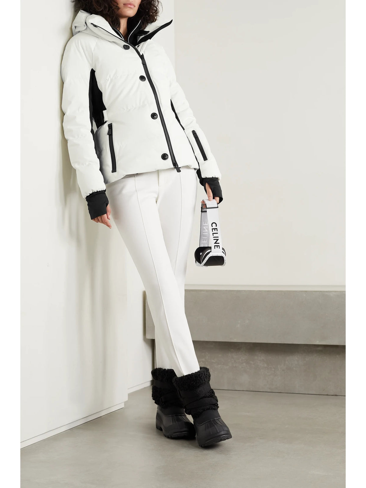 Image of Coats & Jackets. Product name - Guyane Hooded Jersey-trimmed Quilted Shell Down Jacket in White colour by brand - Moncler Grenoble