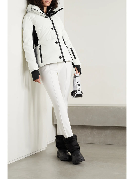 Image of Coats & Jackets. Product name - Guyane Hooded Jersey-trimmed Quilted Shell Down Jacket in White colour by brand - Moncler Grenoble