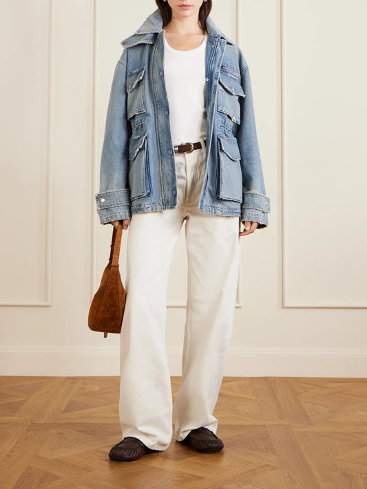 Image of Jeans. Product name - Arc Wide-leg Jeans in White colour by brand - AGOLDE