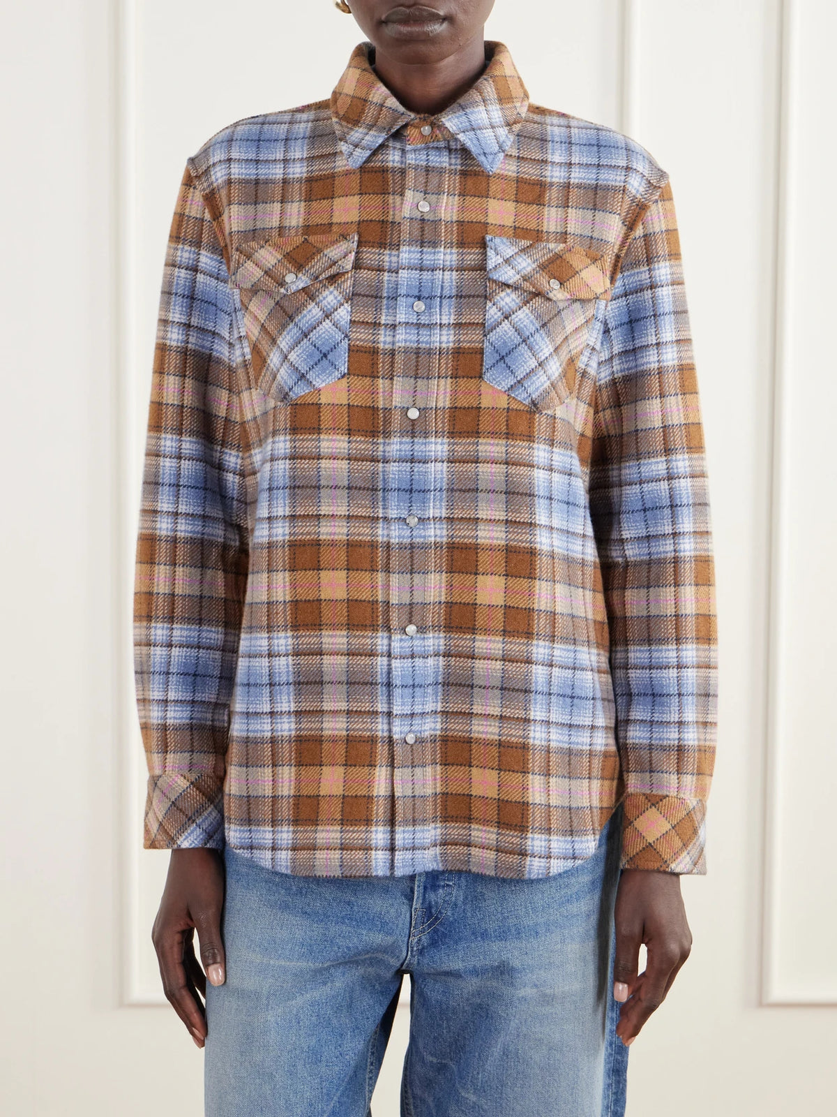 God's True Nomad Checked Cashmere-twill Shirt