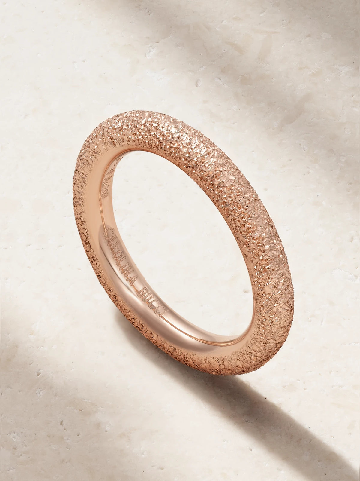 Florentine Finish 18-karat Rose Gold Ring