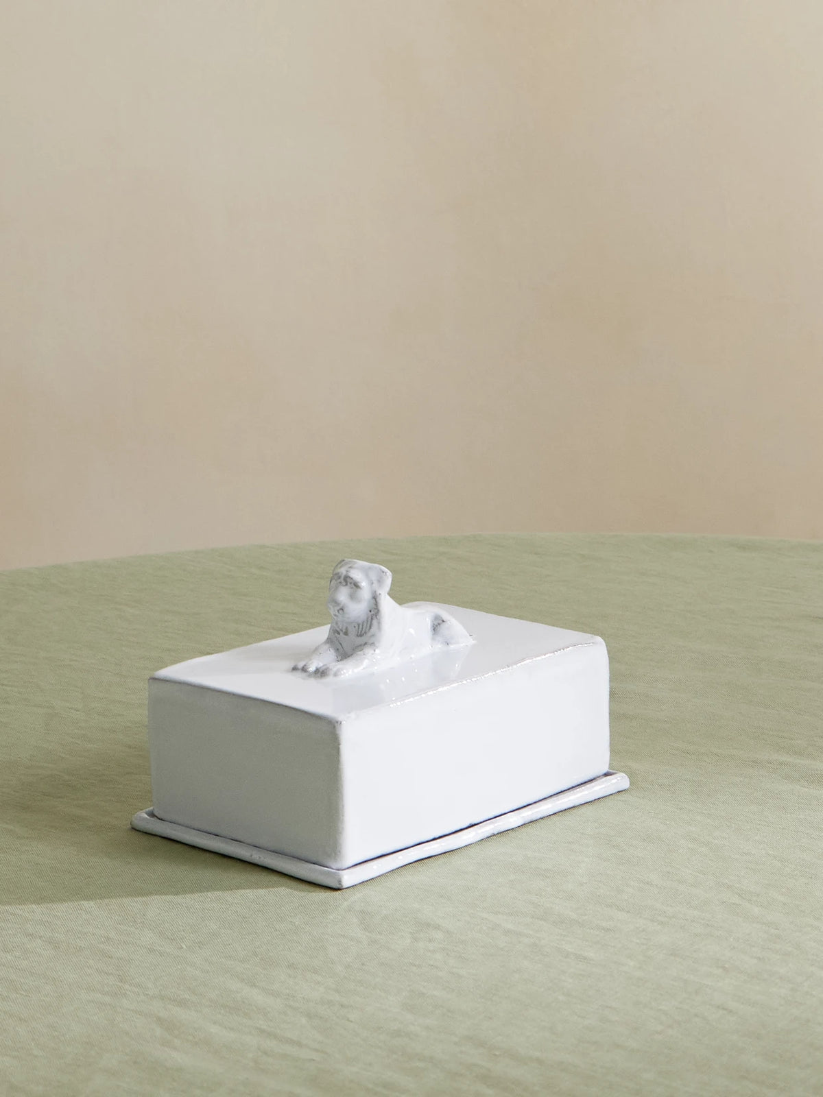 Lion Ceramic Butter Dish