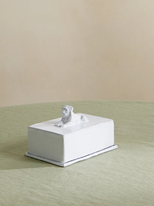 Lion Ceramic Butter Dish