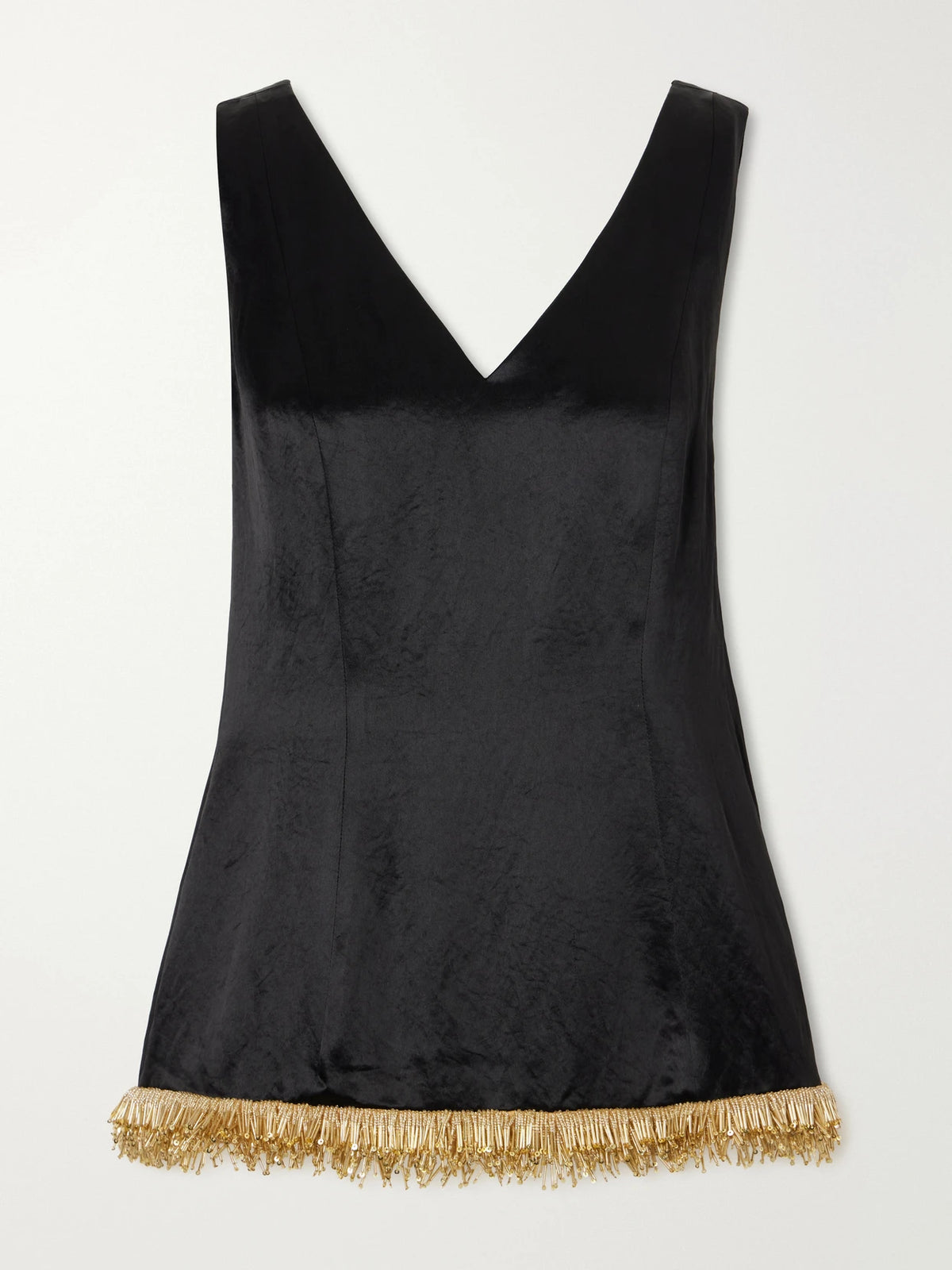 Abadia Kaia Bead-embellished Satin Blouse