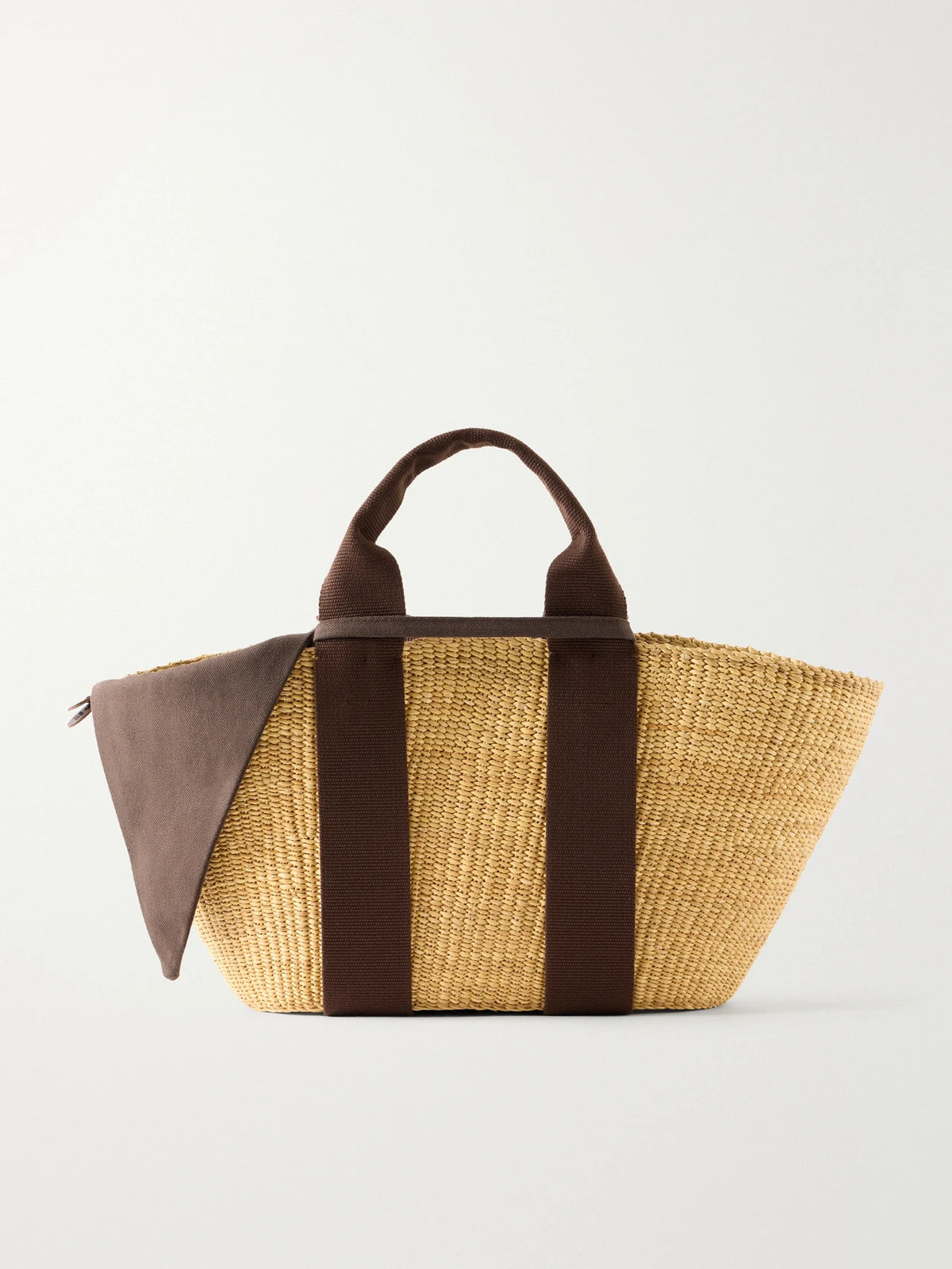 MUUÑ Cotton-trimmed Raffia Tote